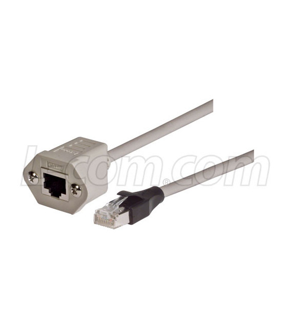 Category 6 Shielded Network Extension Cable with Mounting Flange, 7.0Ft