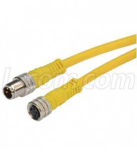 Brad® Nano-Change® M8 Cable 4 Position IP68 rated Male to Female 24AWG PVC YLW, 2.0m