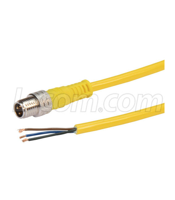 Brad® Nano-Change® M8 Cable 3 Position IP68 rated Male to Pigtail 24AWG PVC YLW, 2.0m