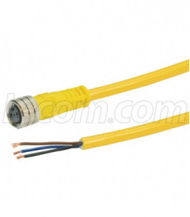 Brad® Nano-Change® M8 Cable 3 Position IP68 rated Female to Pigtail 24AWG PVC YLW, 1.0m
