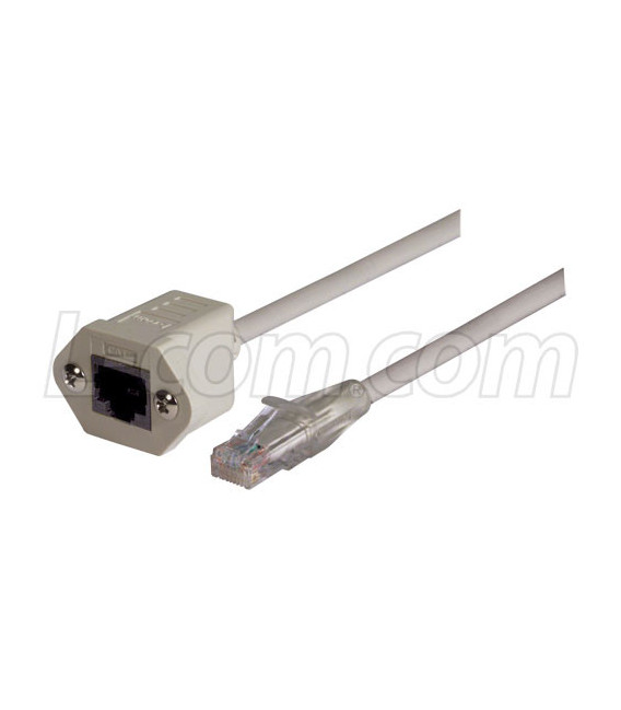 Category 5E Network Extension Cable with Mounting Flange, 15.0Ft