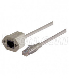 Category 5E Network Extension Cable with Mounting Flange, 25.0Ft