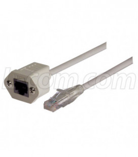 Category 6 Network Extension Cable with Mounting Flange, 25.0Ft
