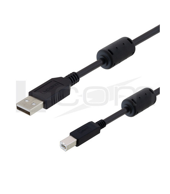 LSZH USB Cable with Ferrites Type A-B 0.5M