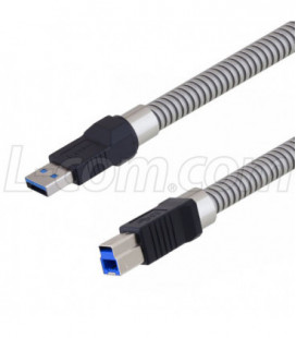 Metal Armored USB 3.0 Type A to Type B male 0.3M