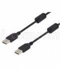 USB 2.0 cables A-A male w/ferrites 3M