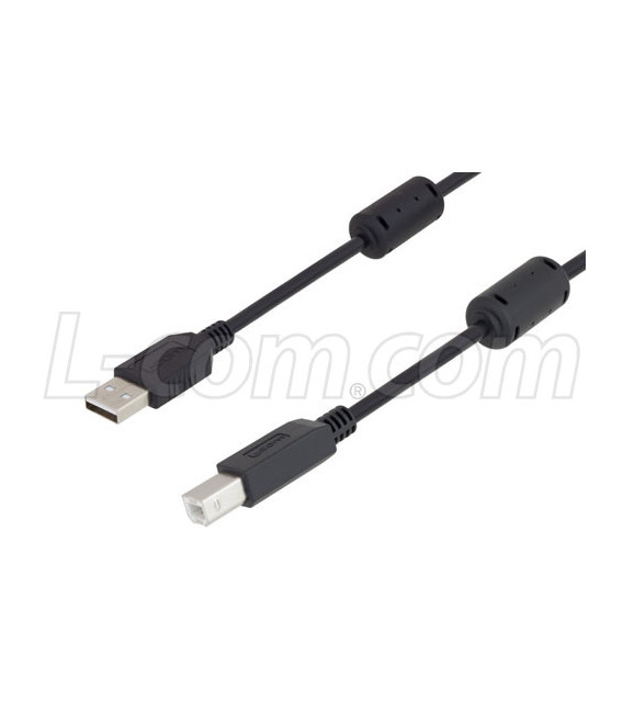 USB 2.0 cables A-B male w/ferrites 0.5M