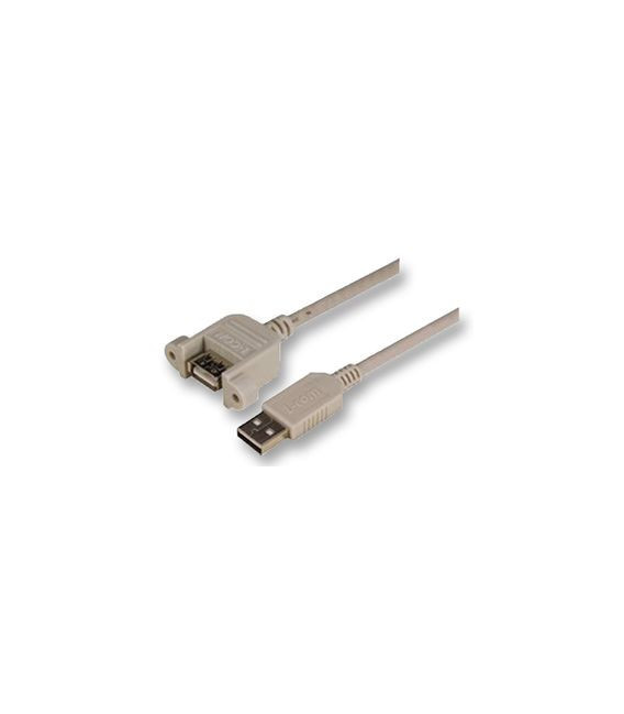 USB Type A Coupler, Female Bulkhead/Type A Male, 0.5M