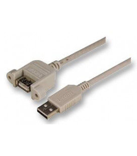 USB Type A Coupler, Female Bulkhead/Type A Male, 0.5M
