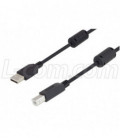 USB 2.0 cables A-B male w/ferrites 5M