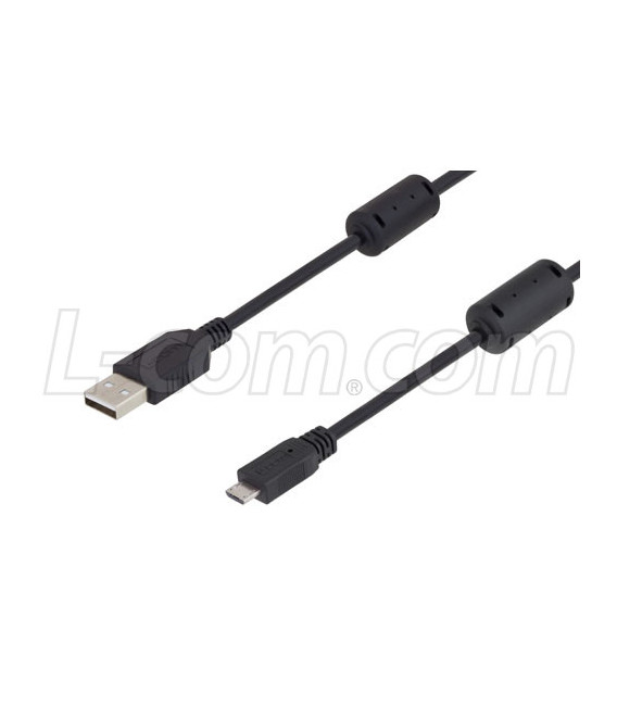 USB 2.0 cables A-MicroB male w/ferrites 1M