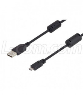 USB 2.0 cables A-MicroB male w/ferrites 1M