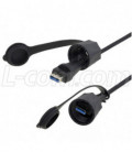Industrial USB 3.0 A/A male cable 1M