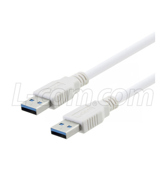 USB 3.0 Type A to A White Cable 0.5M