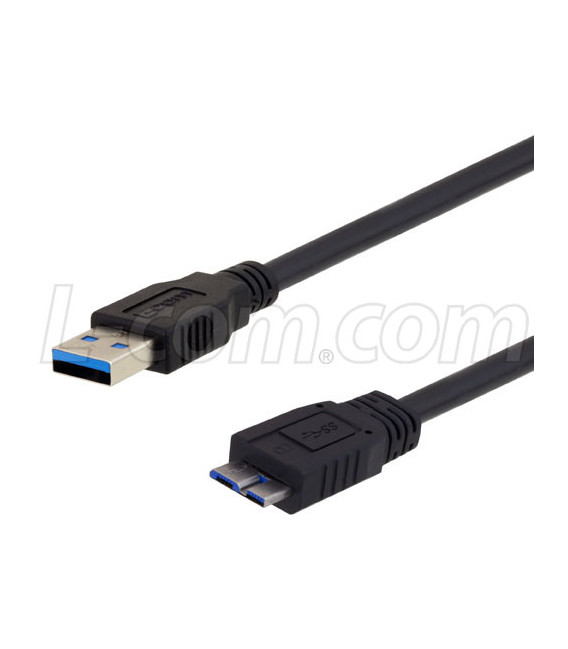 USB 3.0 High Flex Type A male to MicroB male 0.75M