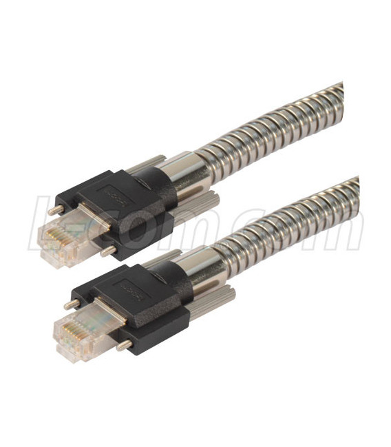 Category 5e GigE Double Shielded Armored Ethernet Cable, GigE / GigE, 3M