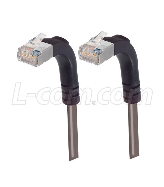 Category 5E Shielded LSZH Right Angle Patch Cable, Right Angle Up/Right Angle Up, Gray, 5.0 ft