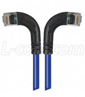 Category 5E Right Angle Patch Cable, RA Left Exit/RA Right Exit, Blue 5.0 ft