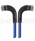Category 5E Right Angle Patch Cable, RA Left Exit/RA Right Exit, Blue 25.0 ft