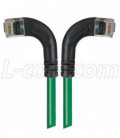 Category 5E Right Angle Patch Cable, RA Left Exit/RA Right Exit, Green, 1.0 ft