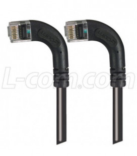 Category 5E Right Angle Patch Cable, RA Left Exit/RA Left Exit, Black, 1.0 ft
