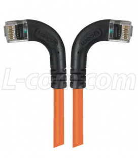 Category 5E Right Angle Patch Cable, RA Left Exit/RA Right Exit, Orange, 5.0 ft