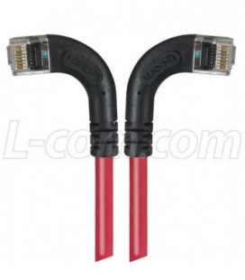 Category 5E Right Angle Patch Cable, RA Left Exit/RA Right Exit, Red, 30.0 ft