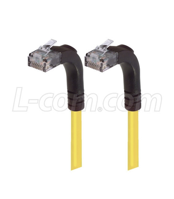 Category 5E Right Angle Patch Cable, Right Angle Up/Right Angle Up, Yellow 25.0 ft