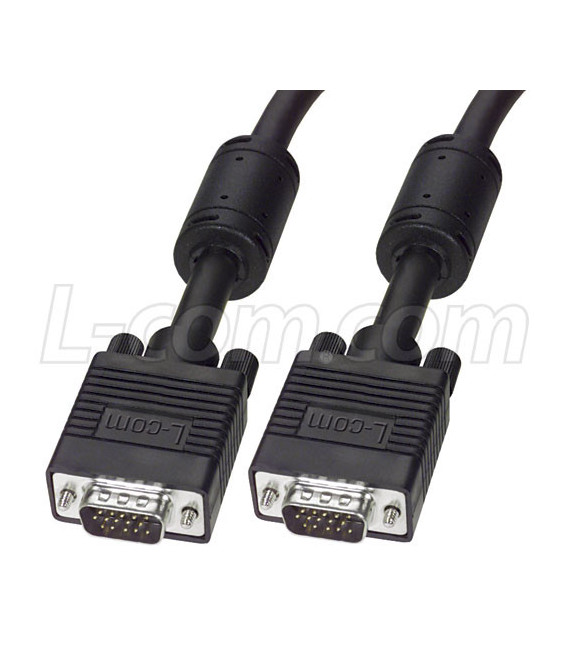 VGA Cable, HD15 Male / Male, Black 5.0 ft