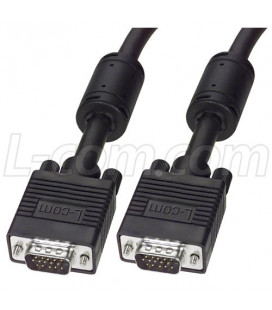Premium VGA Cable, HD15 Male / Male with Ferrites, Black 5.0 ft