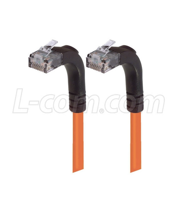 Category 5E Right Angle Patch Cable, Right Angle Up/Right Angle Up, Orange 1.0 ft