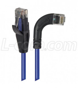 Category 5E Right Angle Patch Cable, Straight/ Right Angle Right Exit, Blue 3.0 ft