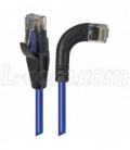 Category 5E Right Angle Patch Cable, Straight/ Right Angle Right Exit, Blue 3.0 ft