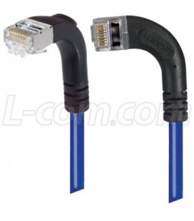 Category 5E Shielded Right Angle Patch Cable, Right Angle Left/Right Angle Down, Blue 5.0 ft