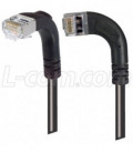 Category 5E Shielded Right Angle Patch Cable, Right Angle Left/Right Angle Down, Black 1.0 ft