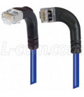 Category 5E Shielded Right Angle Patch Cable, Right Angle Left/Right Angle Down, Blue 15.0 ft