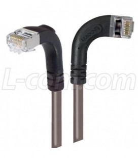 Category 5E Shielded Right Angle Patch Cable, Right Angle Right/Right Angle Down, Gray 1.0 ft