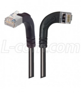 Category 5E Shielded Right Angle Patch Cable, Right Angle Right/Right Angle Up, Black 15.0 ft