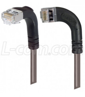 Category 5E Shielded Right Angle Patch Cable, Right Angle Left/Right Angle Down, Gray 1.0 ft