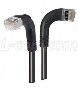 Category 5E Shielded Right Angle Patch Cable, Right Angle Right/Right Angle Down, Black 15.0 ft