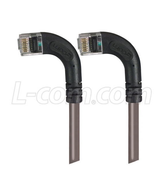 Category 5E Right Angle Patch Cable, RA Left Exit/RA Left Exit, Gray, 3.0 ft