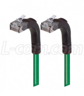 Category 5E Right Angle Patch Cable, Right Angle Up/Right Angle Up, Green 7.0 ft