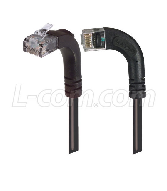Category 5E Right Angle Patch Cable, RA Left Exit/Right Angle Up, Black 5.0