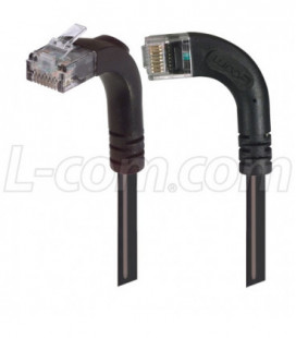 Category 5E Right Angle Patch Cable, RA Left Exit/Right Angle Up, Black 1.0