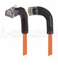 Category 5E Right Angle Patch Cable, RA Left Exit/Right Angle Up, Orange 2.0