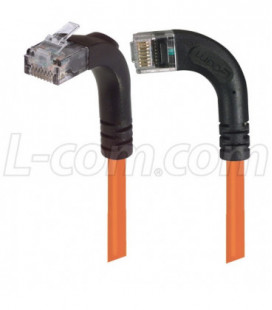 Category 5E Right Angle Patch Cable, RA Left Exit/Right Angle Up, Orange 15.0