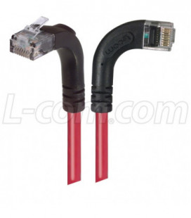 Category 5E Right Angle Patch Cable, RA Right Exit/Right Angle Up, Red 3.0 ft