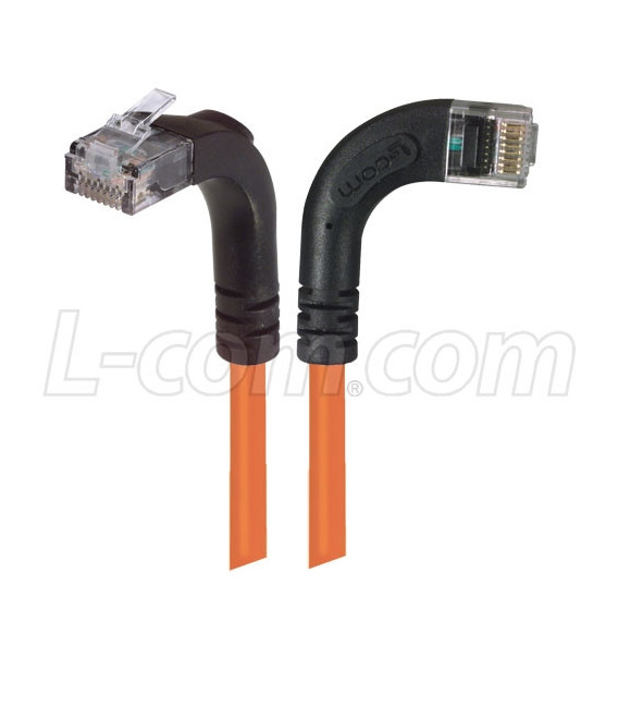 Category 5E Right Angle Patch Cable, RA Right Exit/Right Angle Up, Orange 3.0 ft