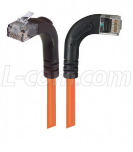 Category 5E Right Angle Patch Cable, RA Right Exit/Right Angle Up, Orange 5.0 ft