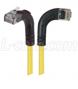 Category 5E Right Angle Patch Cable, RA Right Exit/Right Angle Up, Yellow 10.0 ft